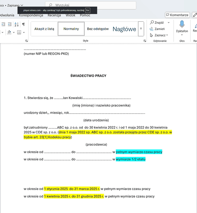 świadectwo pracy pkt 1-5_instrukcja wypełniania